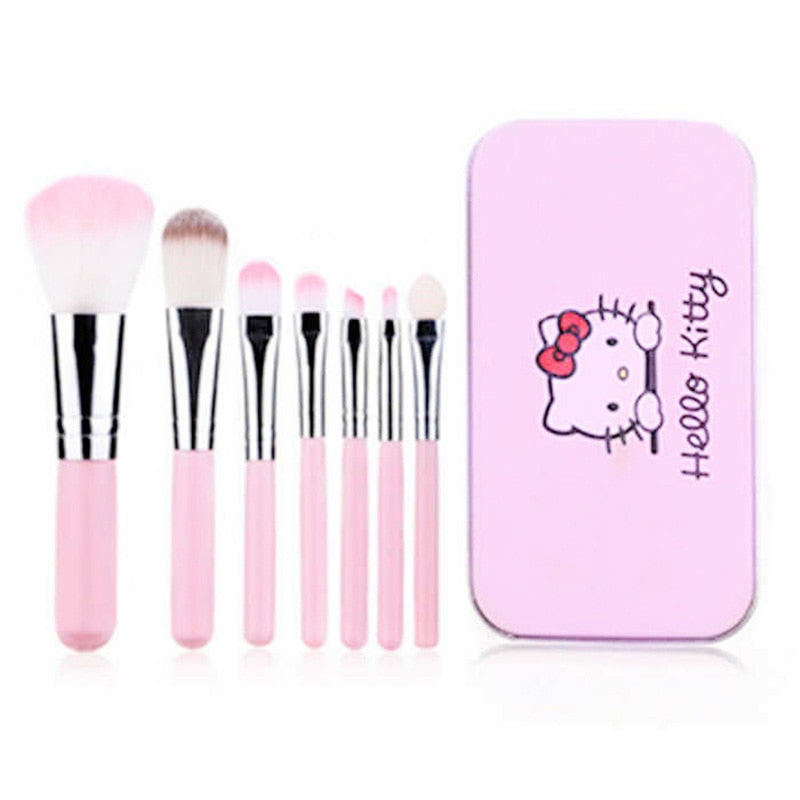 Sanrio Makeup Brush Set Hello Kitty Anime Fashion Jewelry Blush Eyebrow Lip Eyeshadow Brush Beauty Tools Girls Gift with Box