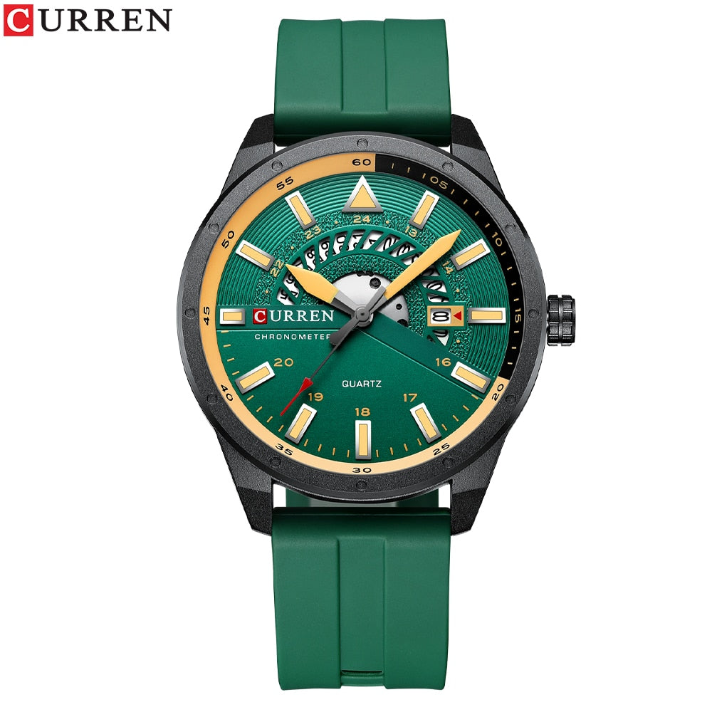 CURREN Fashion Men Watch Top Brand Luxury Waterproof Sport Mens Watches Silicone Automatic Date Military Wristwatch