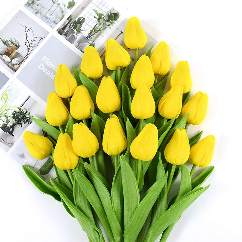 35 cm Tulip Flower Artificial Tulip Bouquet 10/5Pcs PE foam Fake Flower for wedding Ceremony Decor Home Garden Bouquet Decor