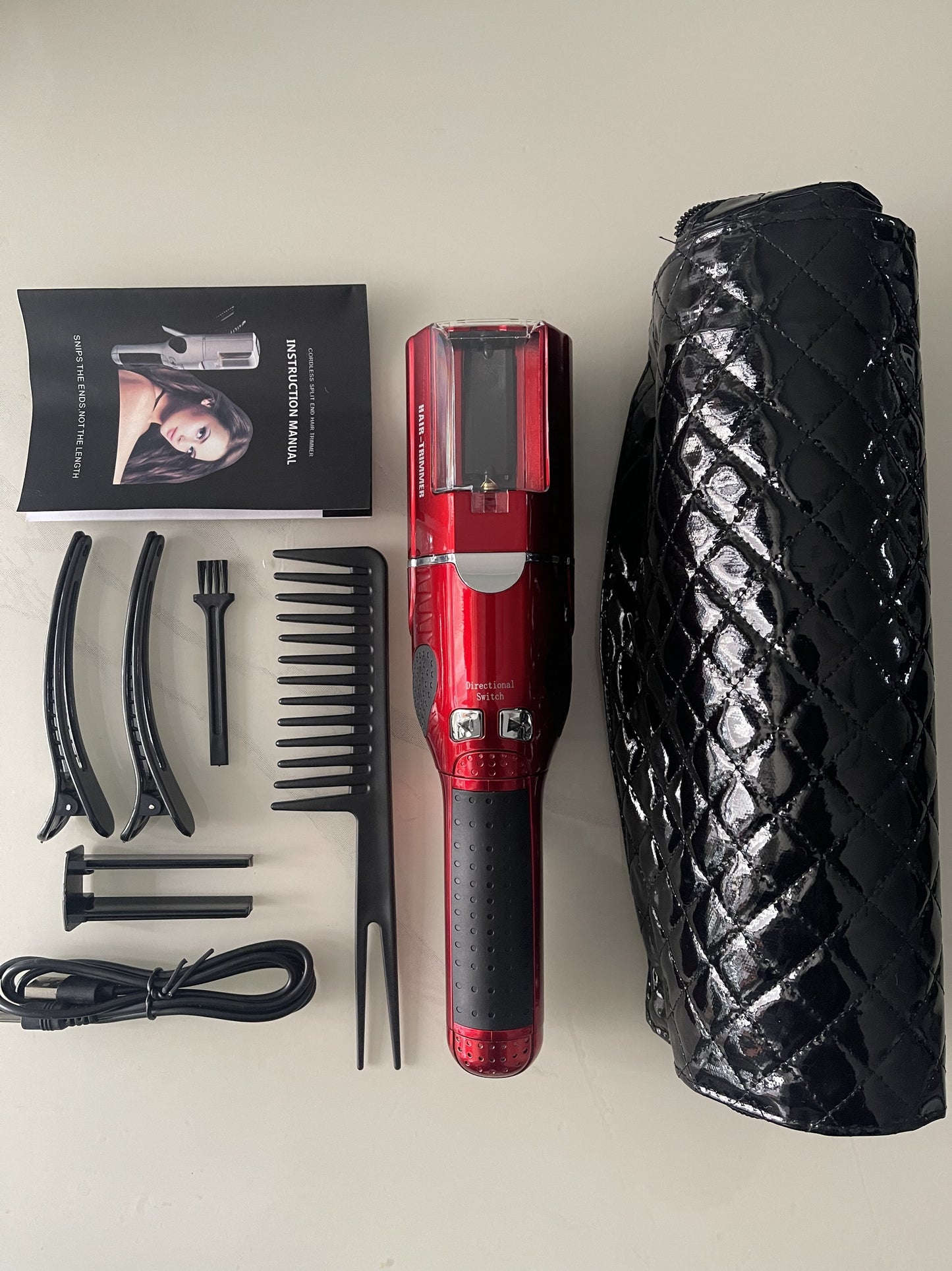 Hair Split Ends Trimmer Charging Professional Hair Cutter Smooth End Cutting Clipper Beauty Set Bag Product Dual 1/4&quot;1/8