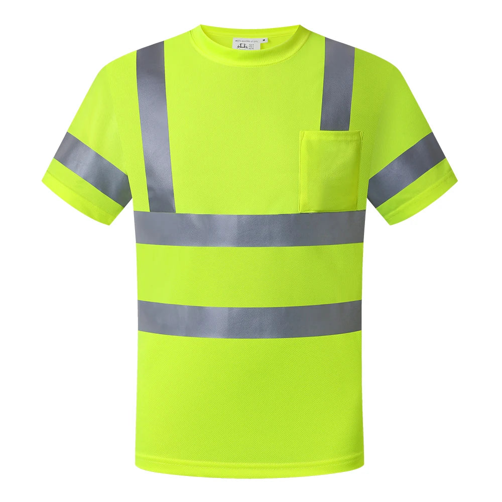 Hi Vis Shirt High Visibility Safety Work Shirt Summer Breathable Work T Shirt Quick Dry Plus Size S-7XL