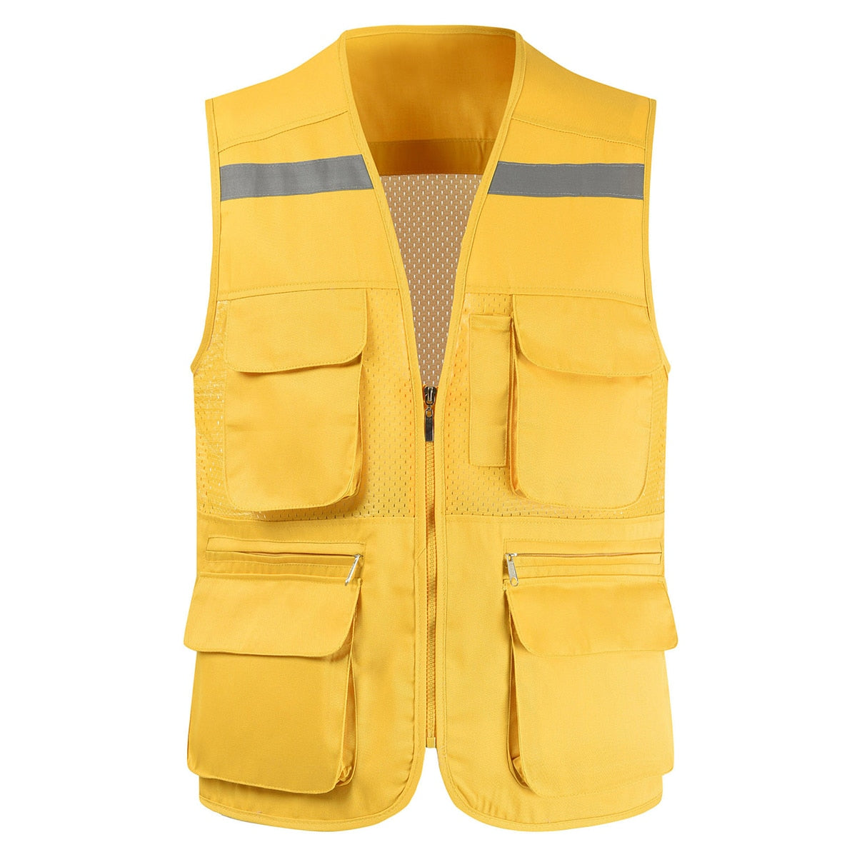 Men&#39;s Vest Tool Coat Fashion Summer Photographer Waistcoat Mesh Work Sleeveless Jacket Tool Many Pocket Vest Male