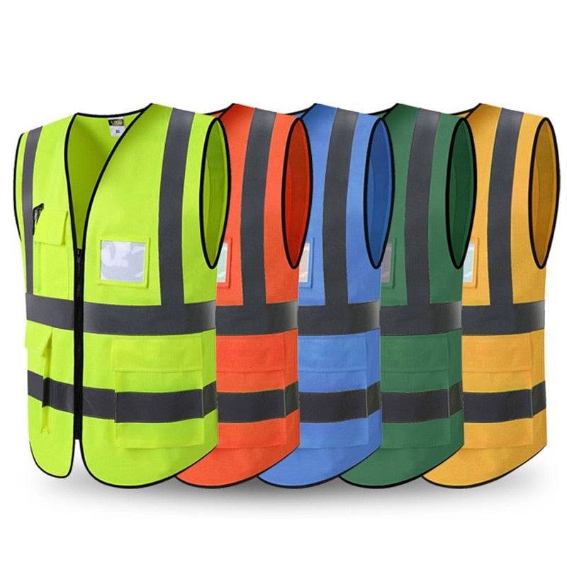 Reflective Waistcoat Safety Vests Reflective Multi Tool Pockets Multi Color Options LOGO Printing