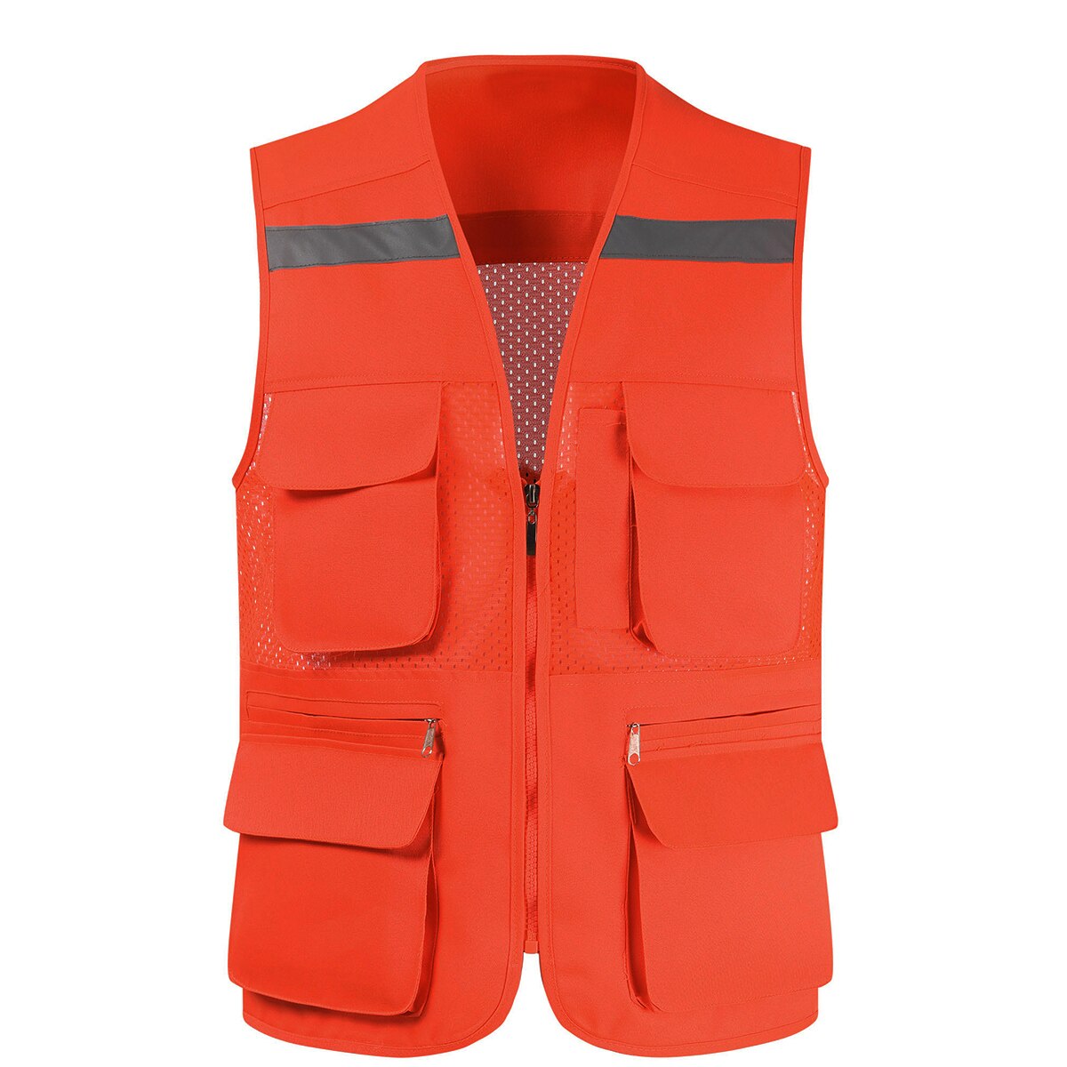 Men&#39;s Vest Tool Coat Fashion Summer Photographer Waistcoat Mesh Work Sleeveless Jacket Tool Many Pocket Vest Male