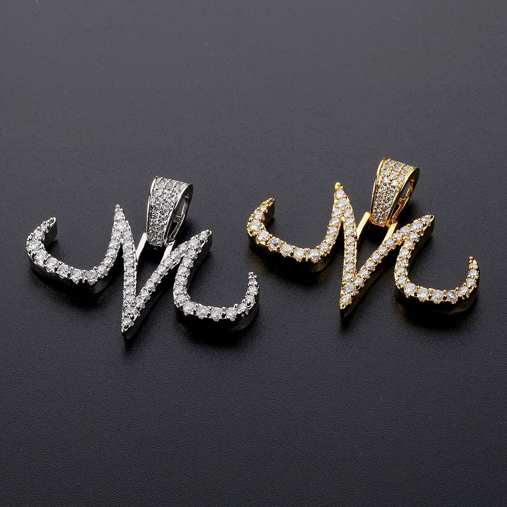 New Iced Out Majin Pendant Necklace Mens White And Gold Finish Chains Hip Hop Jewelry Gold Silver Color Charms