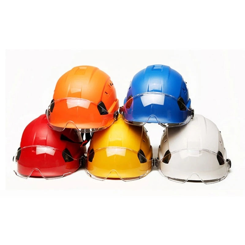 High Quality ABS Protective Helmets Work Cap For Working Climbing Riding Safety Helmet With Goggles Construction Hard Hat