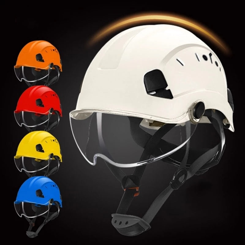 High Quality ABS Protective Helmets Work Cap For Working Climbing Riding Safety Helmet With Goggles Construction Hard Hat