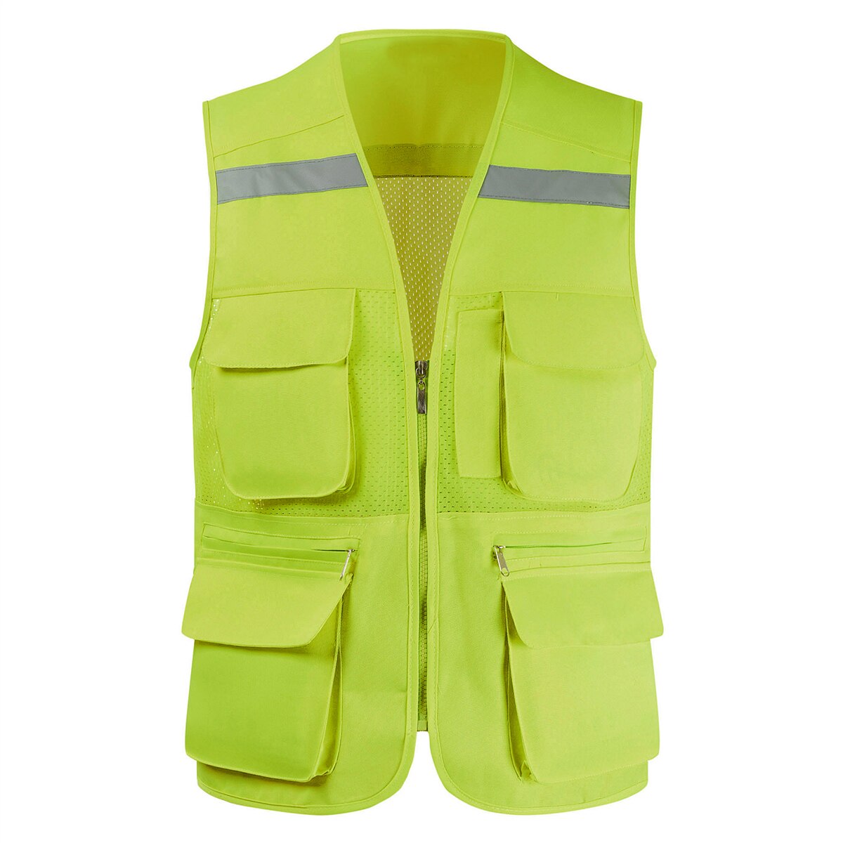 Men&#39;s Vest Tool Coat Fashion Summer Photographer Waistcoat Mesh Work Sleeveless Jacket Tool Many Pocket Vest Male