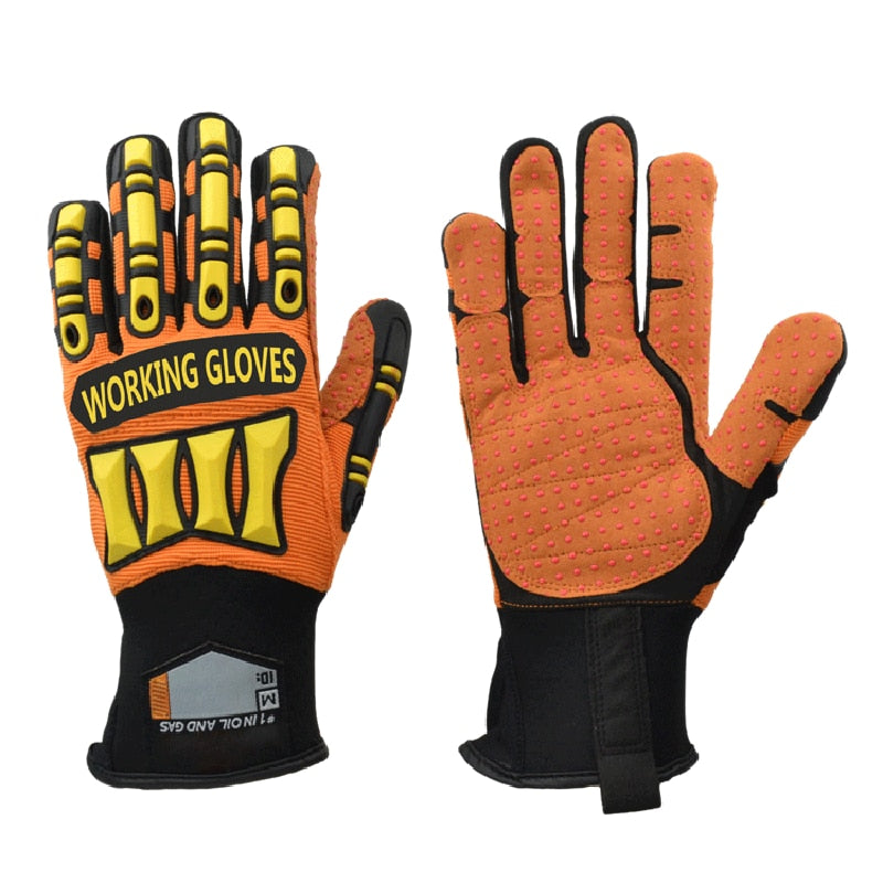 Safety Gloves TPR Working Mechanic Oil and Gas Impact Resistant Tool Rescue Training