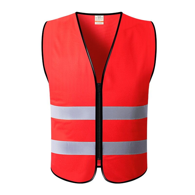 Reflective Construction Safety Vest Work Working Vest Men Workwear with Front Zipper Security Vest Uniform Cargo Vest Men