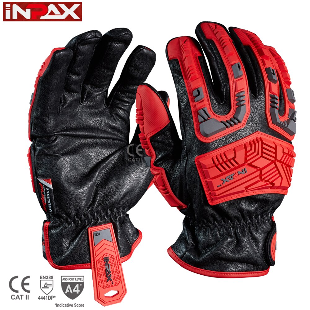 Heavy Duty Work Gloves TPR Protector Impact Motorcycle Gloves Men Anti Vibration Mechanic Work Gloves Cut Level E EN388