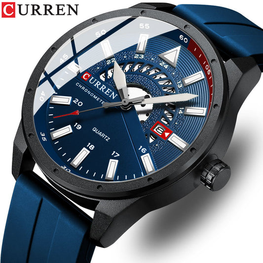 CURREN Fashion Men Watch Top Brand Luxury Waterproof Sport Mens Watches Silicone Automatic Date Military Wristwatch