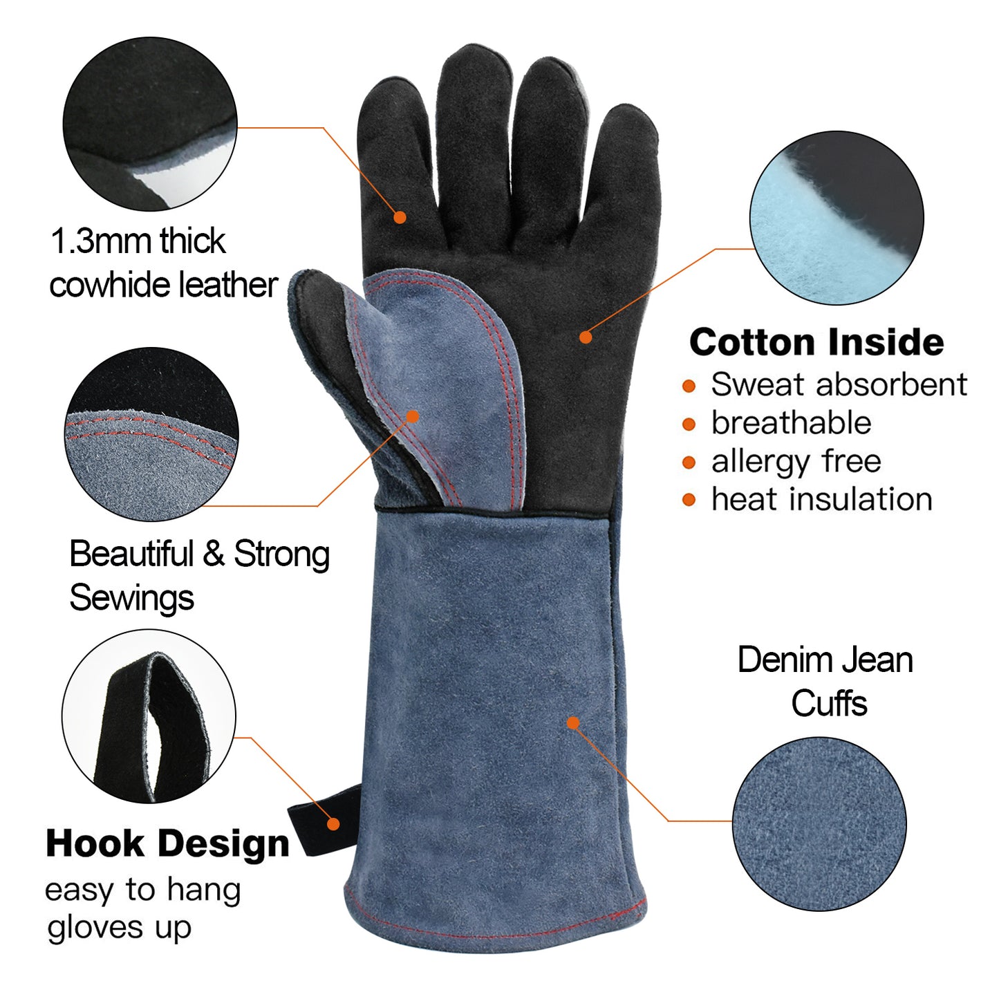 Welding protection Work leather Gloves For Welder