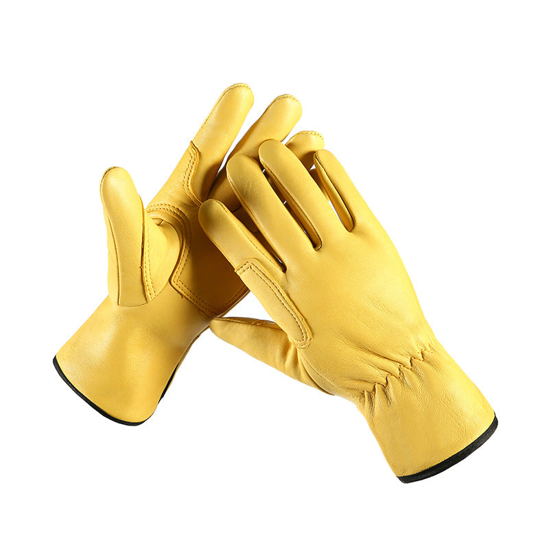 Work Gloves Leather Workers Work Welding Safety Protection